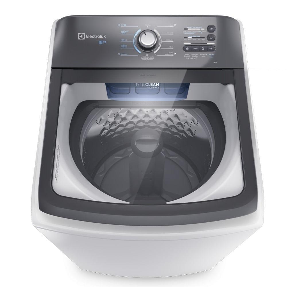 Máquina de Lavar Electrolux 18kg Branca Efficient Cesto inox e Jet&Clean (LEE18)