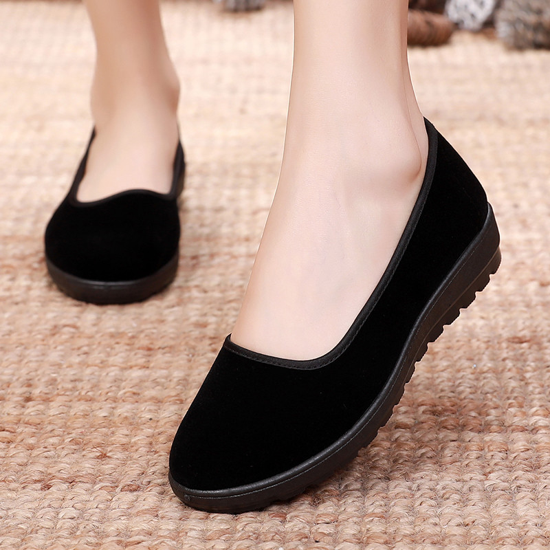 Velho pequim sapatos de pano sapatos femininos preto sapatos de trabalho Hotel sapatos de trabalho preto Overfoot meia-i