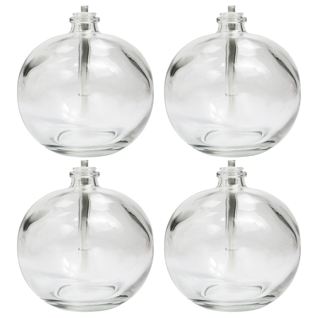 Kit De Velas Lamparina Redonda Bolinha 100ml De Vidro Resistente - 4 Unidades