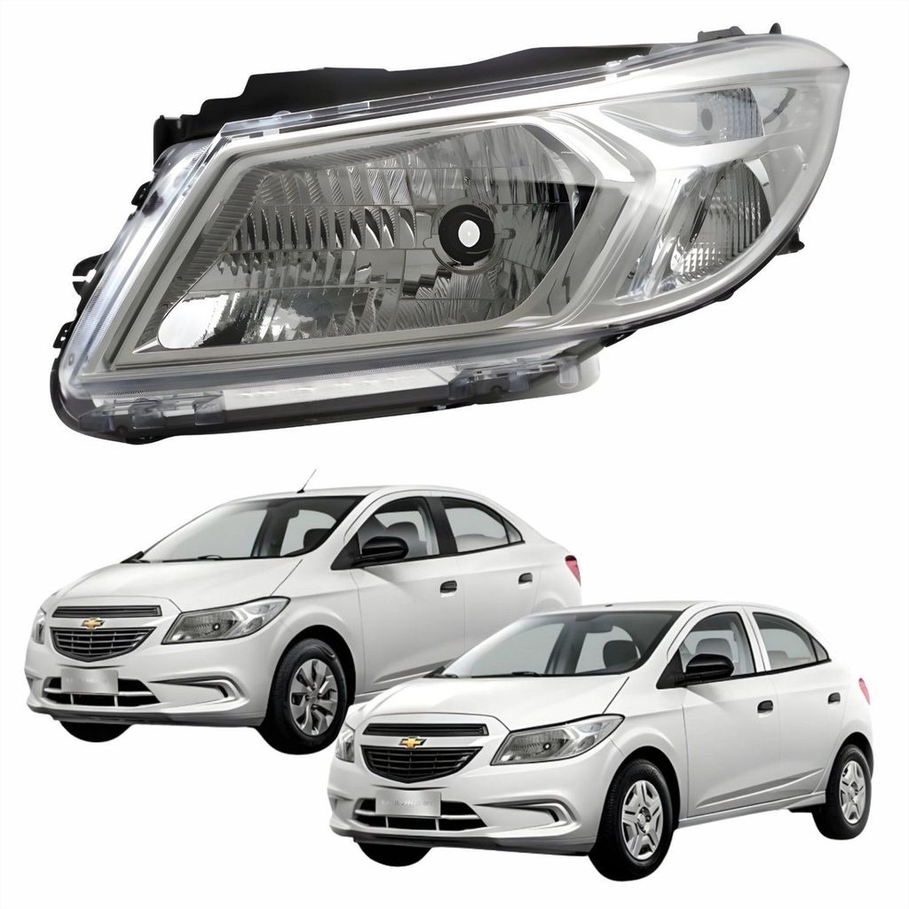Farol Gm Onix Prisma 2013 até 2016 Onix Joy Prisma Joy 2017 até 2019 Lado Esquerdo Motorista