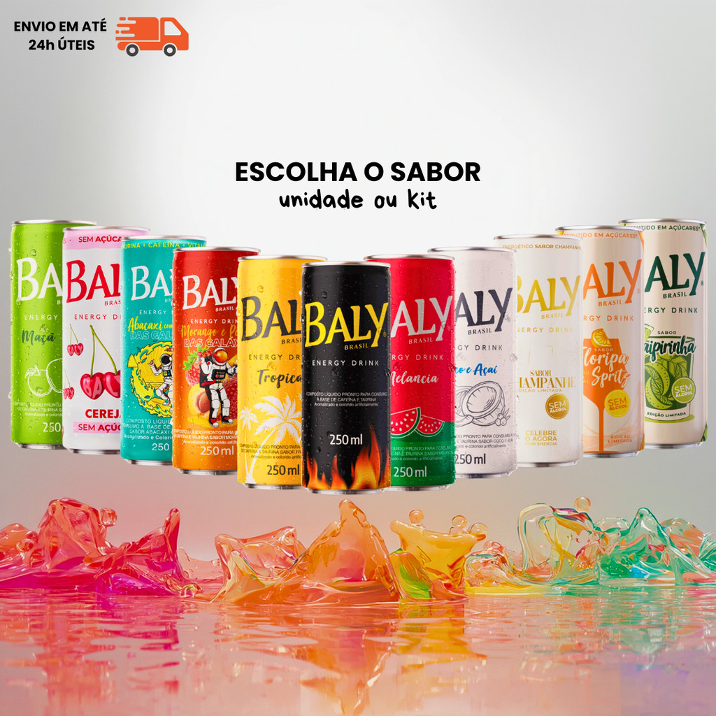 Kit Energético Baly 250ml Original - Escolha o Sabor