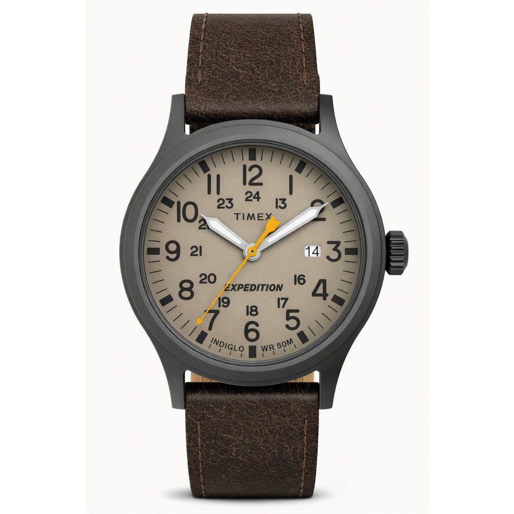 Relógio Timex Expedition Scout 40mm Cáqui Pulseira Couro