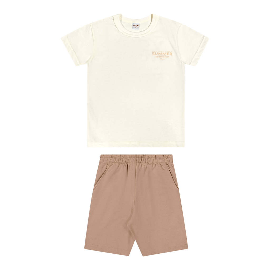 Conjunto Infantil Menino Summer Elian Bege