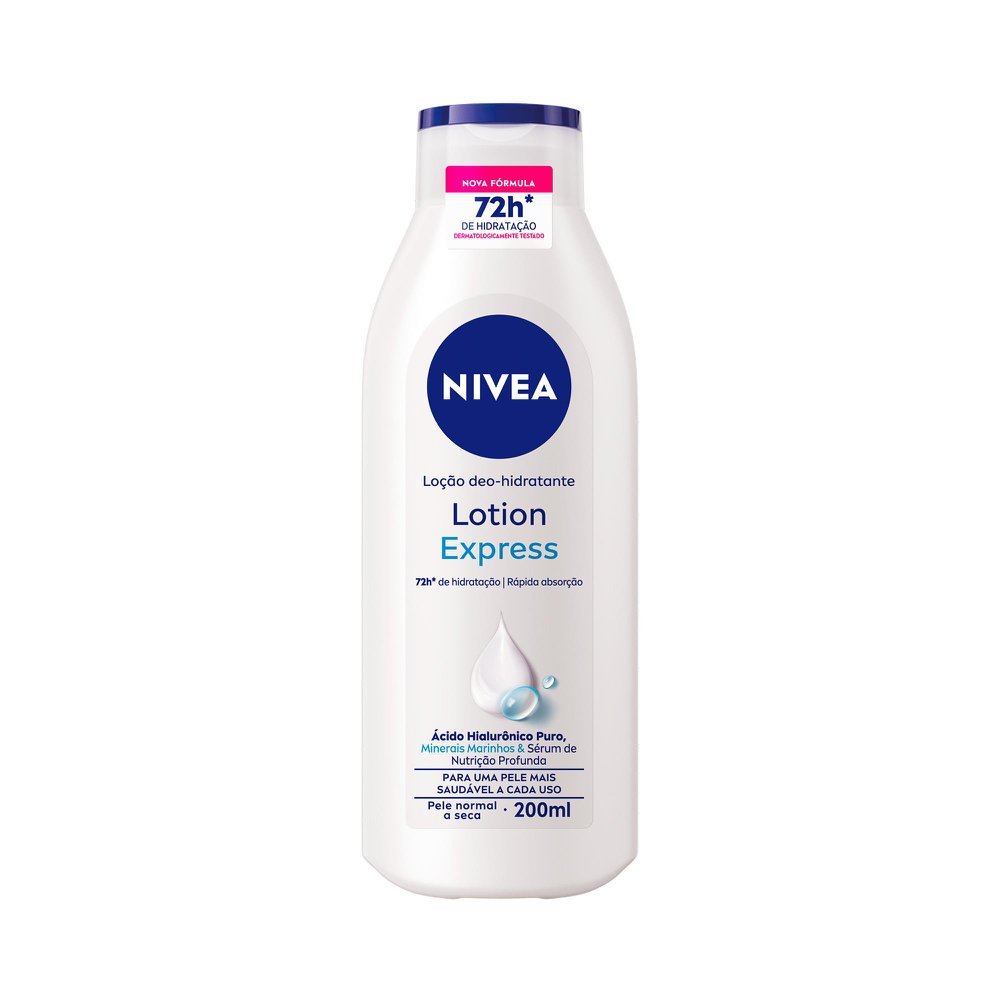 Loção Nivea Lotion Express Hidratação profunda para Pele Normal a Seca 200ml em Oferta na Shopee