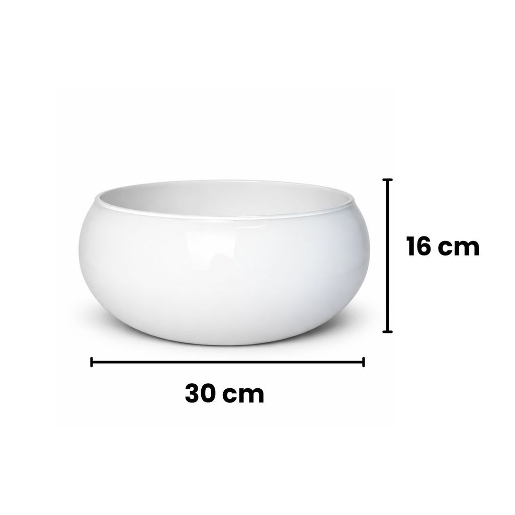 Vaso Vidro Redondo Grande Branco Centro Mesa Décor Ikebana — imagem 2 de 2