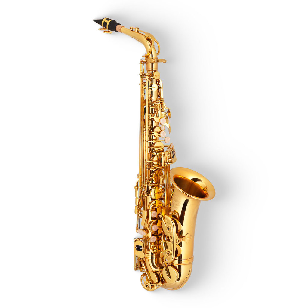 Saxofone Alto HSA400 Mib Laqueado em Eb (Mi bemol) Hofma Com Case Luxo