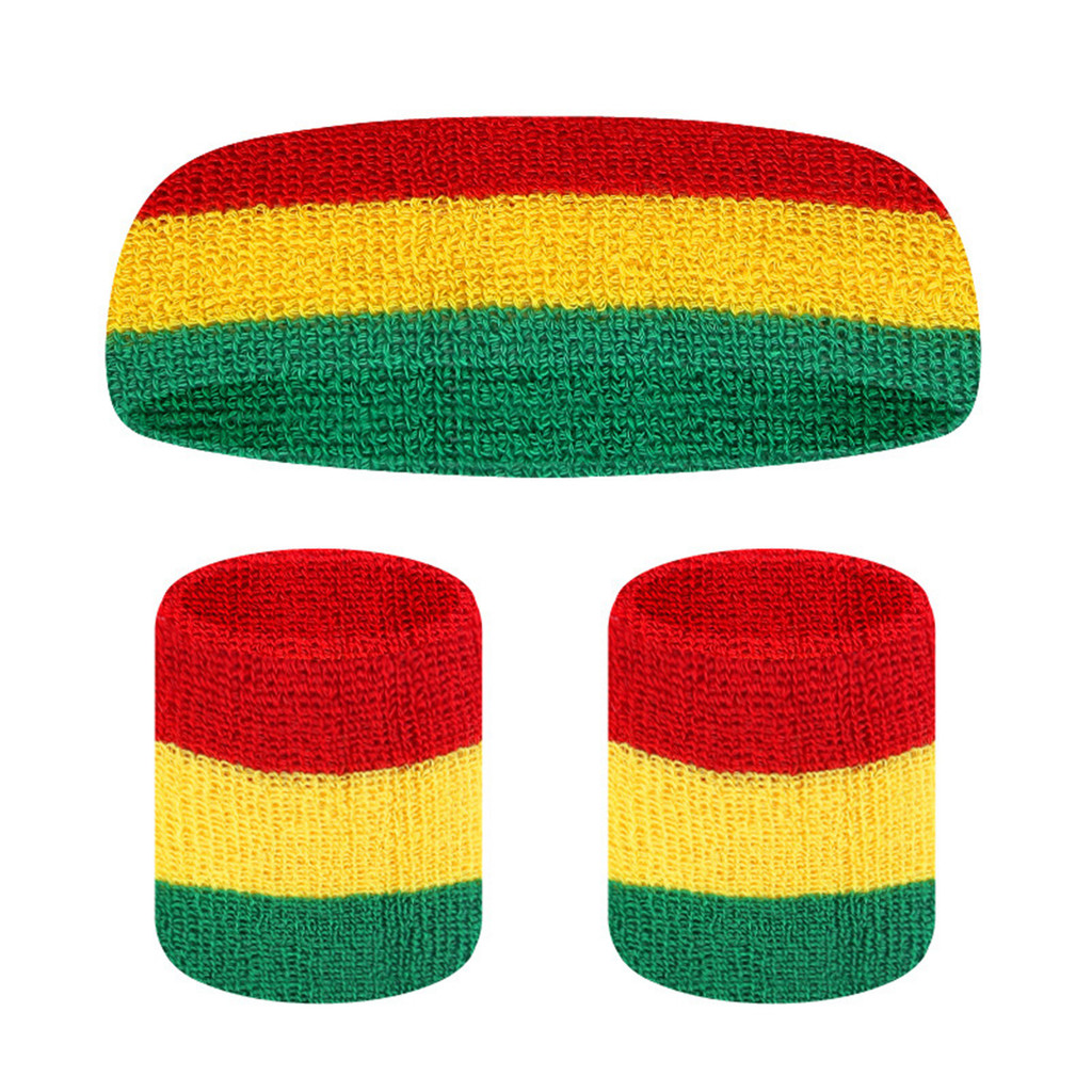 GYT 3 Unidades/Conjunto Pulseira Esportiva Com Listras Coloridas Arco-Íris , Faixa Elástica Para Academia De Ioga E Puls