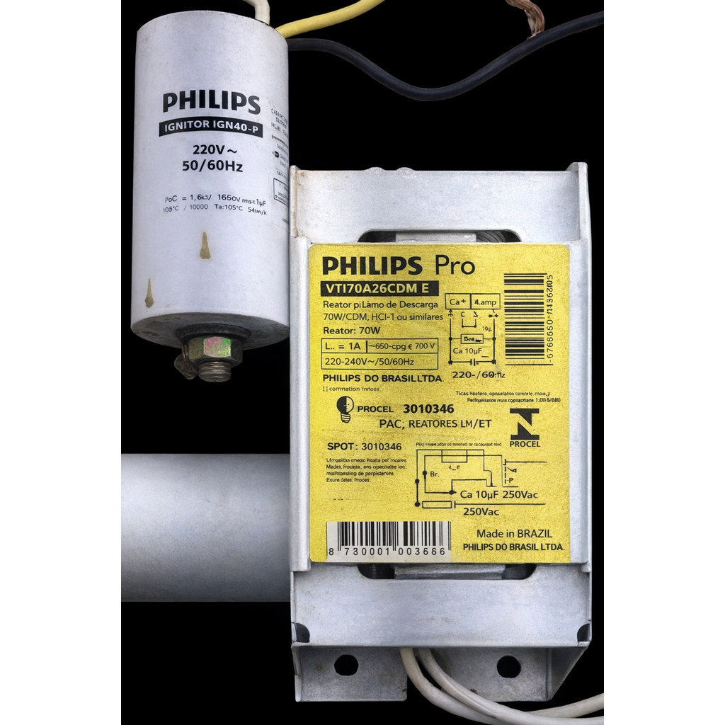 REATOR DESCARGA PHILIPS PRO VTI70A26CDM E 70 W 220-240 V - ORIGINAL ALTA PERFORMANCE PARA ILUMINAÇÃO PROFISSIONAL