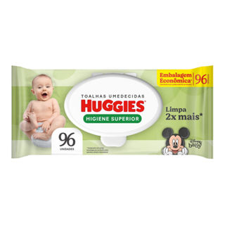 Lenços Huggies Higiene Superior Limpam 2x Mais 96 Unidades em Oferta na Shopee
