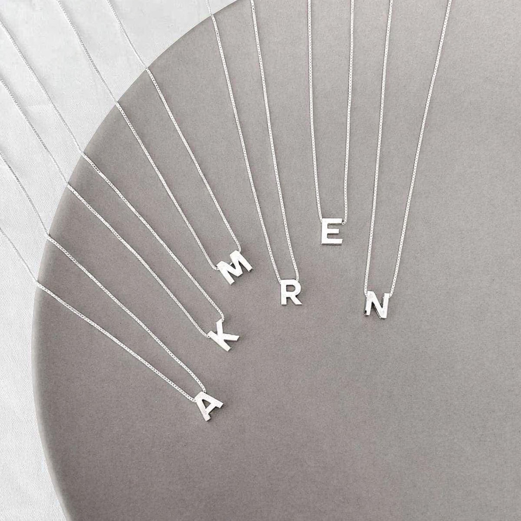 Colar Letra Inicial do Nome Prata Feminino Com Nome Personalizado Corrente em Oferta na Shopee