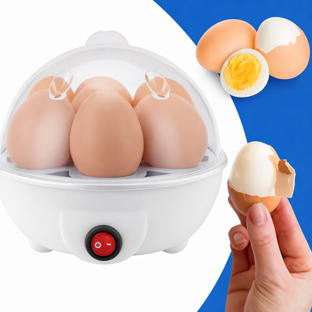 Cozedor de Ovos Elétrico 110V capacidade 6 ovos vapor rápido uso doméstico prático de usar