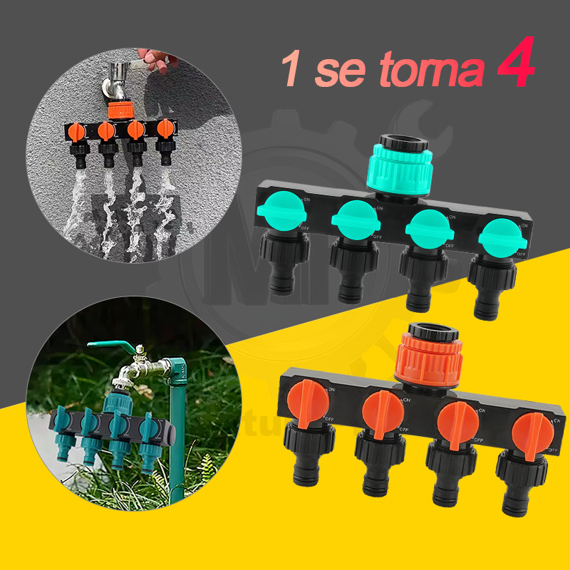 Divisor de Água 1 Entrada 4 Saídas - Adaptador para Torneira com 4 Vias