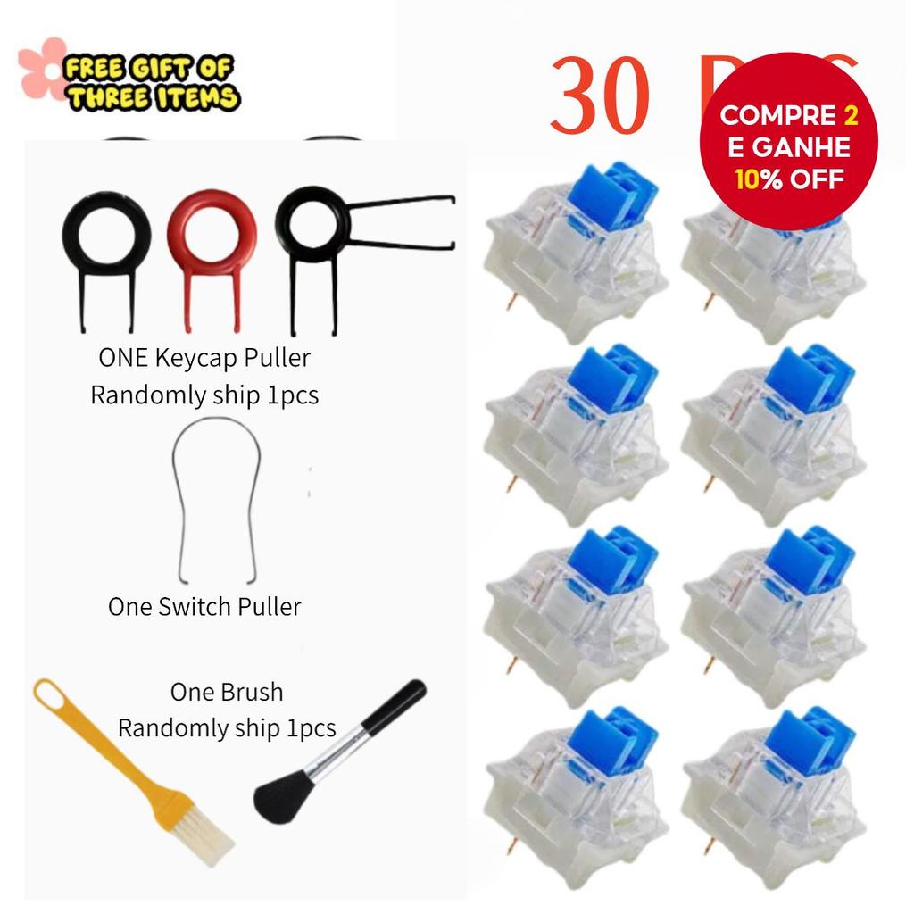  Teclado Interruptor 30/50/90 Unidades Teclado Cliqueiro 3 Pinos Táctil Para MX Outemu RGB Redragon Substituição Grátis