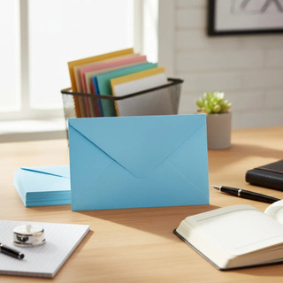 Envelope Bico Azul 10,5x15,50 Cm Colado Para Convite 50 Unidades