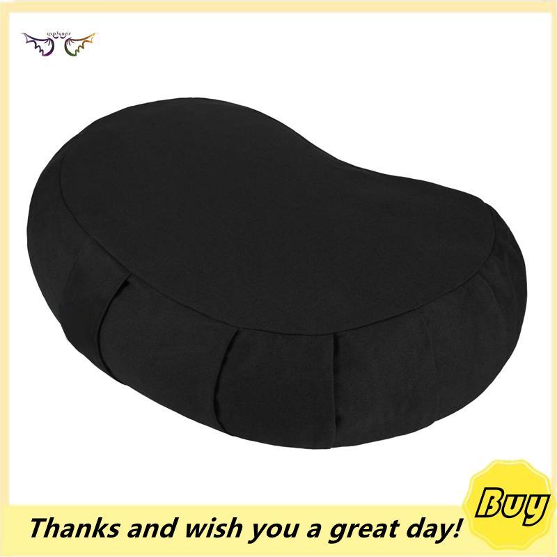 Imagem Almofada De Meditação De Trigo Sarraceno Yoga Reforço Chão Pufe Com Zíper Capa De Algodão Orgânico