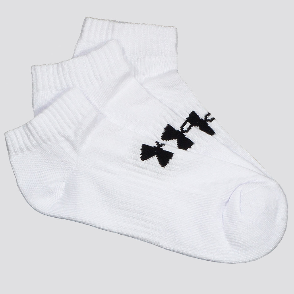 Kit Meia Under Armour Core Cotton Locut 3 Pares Branco