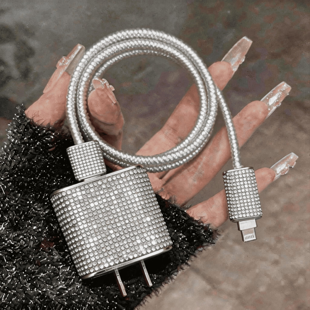 Capa para Carregador com Strass Estilo Luxo Anti Risco em Oferta na Shopee