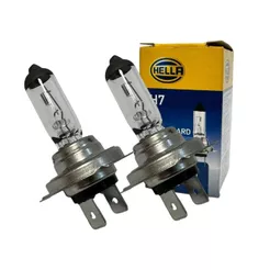 Par Lâmpada Automotiva H7 12v 55w Farol Alto ou Baixo Halógena Base PX26D Standard Hella HELH712V