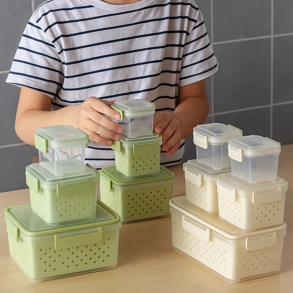 Conjunto 5 Potes Herméticos Com Tampa e Cesto - Sortida Café Açúcar Mantimentos Despensa Vidro Borossilicato Inox