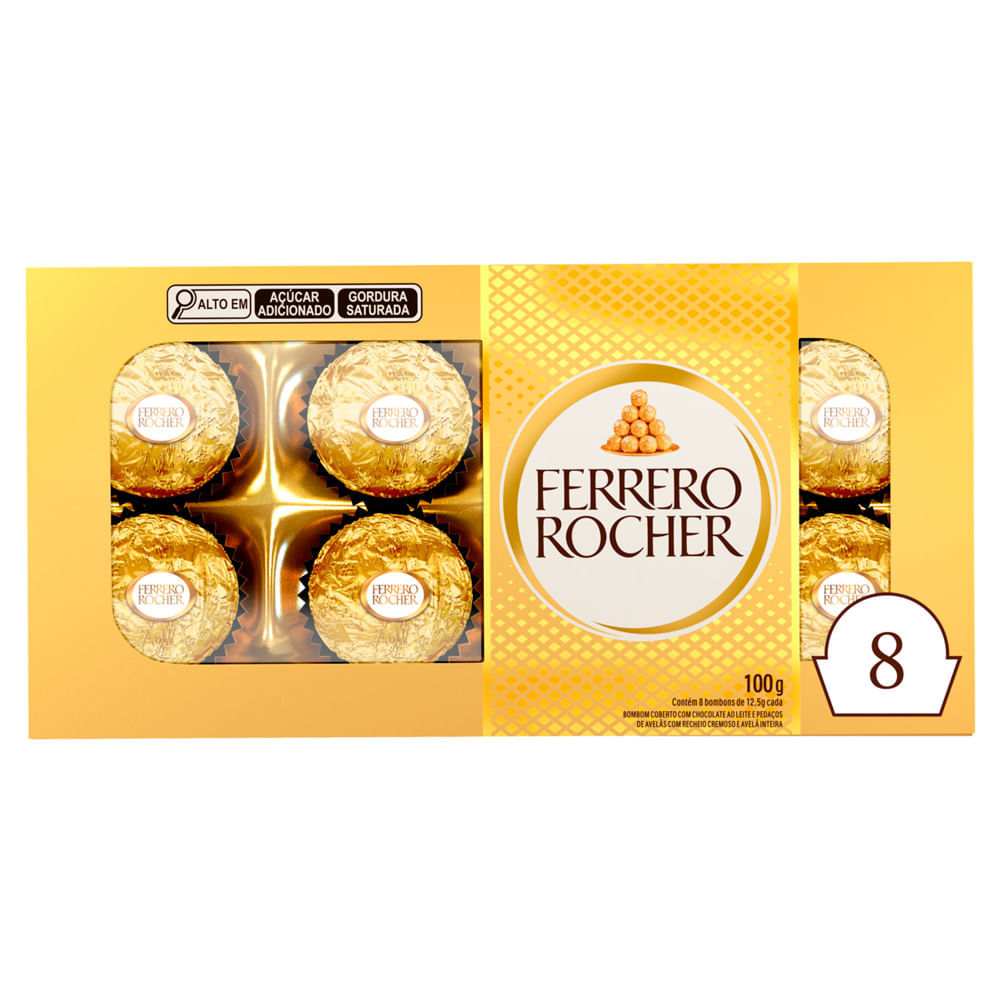 Bombons Ferrero Rocher 8 Unidades em Oferta na Shopee