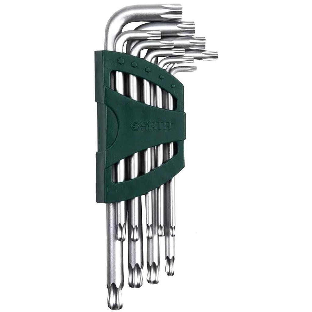 Jogo de Chaves Hexagonal Torx Longa Com 9 Peças (ST09715) - Sata