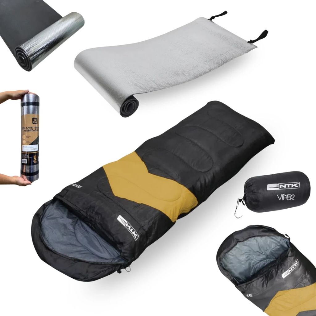 Kit Aventura: Saco de Dormir Viper + Isolante Térmico 1,80m
