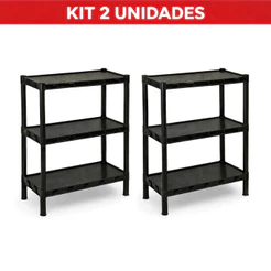 Kit 2 Estante Prateleira Multiuso Modular Organizadora Plástico Reforçado - COM PEZINHOS