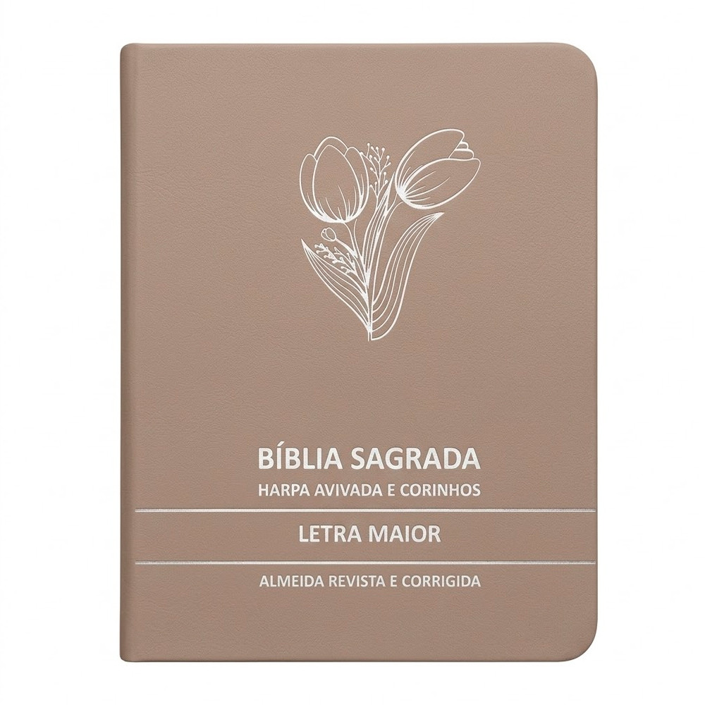 Bíblia Sagrada Tulipa Rosê Média | ARC | Letra Maior | Harpa Avivada e Corinhos | Capa Premium Luxo
