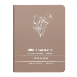 Bíblia Sagrada Tulipa Rosê Média | ARC | Letra Maior | Harpa Avivada e Corinhos | Capa Premium Luxo