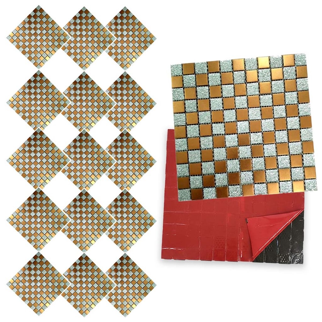 Pastilha De Vidro Kit 15 Uni Adesiva Parede Cozinha Sala Banheiro Decorativa Moderna Requintado Reforma Facil Aplicacao