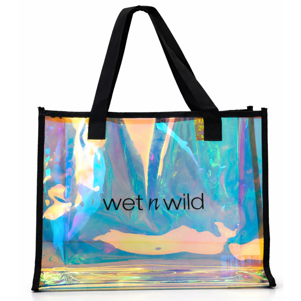 Bolsa de Praia Holográfica Wet n Wild Transparente Grande Moderna à Prova D’água em Oferta na Shopee