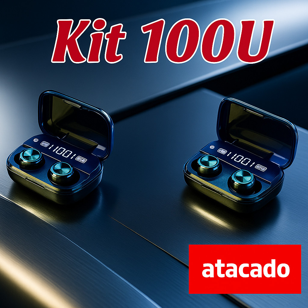 Kit 100 M10 Fones de ouvido  Bluetooth 5.3 sem fio TWS estéreo Com Power Bank carregador