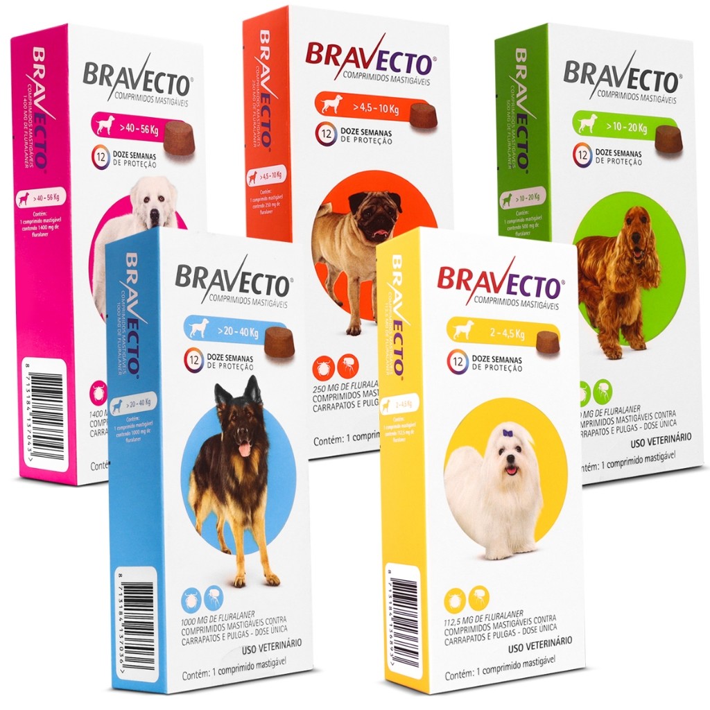 Imagem Antipulgas e Carrapatos Para Cães Bravecto 2kg a 56kg 112,5mg MSD