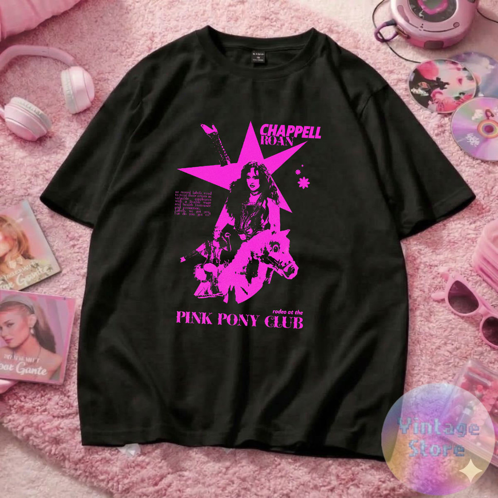 Camiseta Chappell Roan Pink Pony Club Algodão Vintage Tee Premium Alta Qualidade Tamanhos Plus Size Envio Rapido