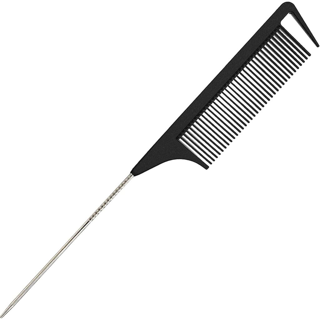 Pente de cabo fino de 9,3'' para cabeleireiros, pentes para trançar cabelo, pente de cabo fino com ponta de aço inoxidáv