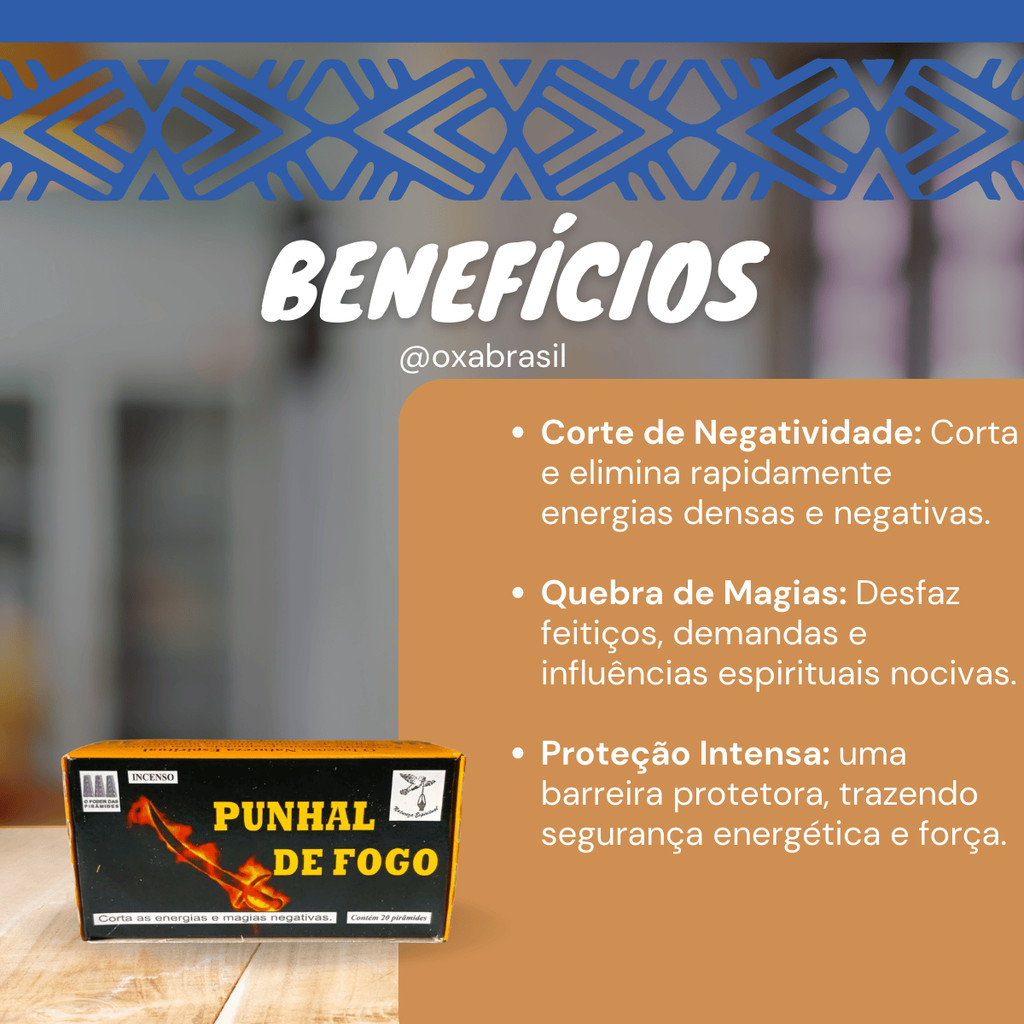 Defumador Punhal De Fogo Energias Densas 3 Und e Queimador