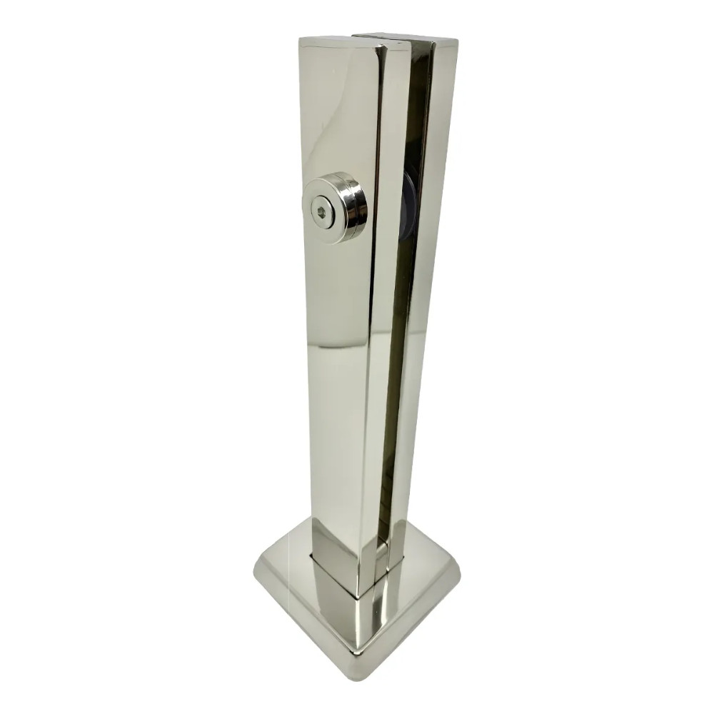 Coluna Torre Pinça Inox 304 30cm 1 Furo Guarda Corpo Polida