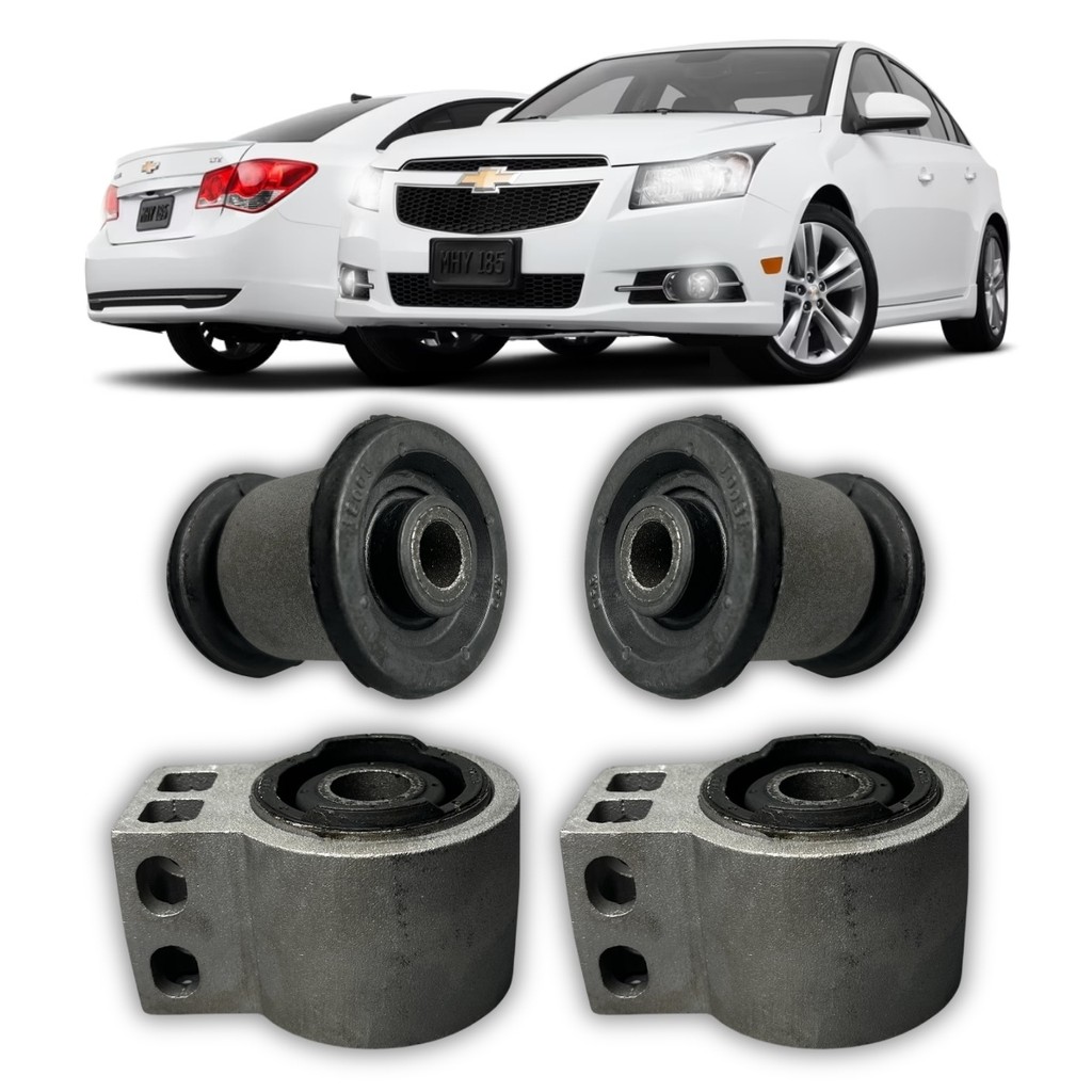 KIT 4 BUCHA BANDEJA DIANTEIRA C/ SUPORTE GM CRUZE 2012 A 2016