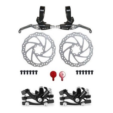 Bicicleta Freio Disco Kit Mecanico 160mm Com Manete Aluminio