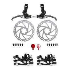 Bicicleta Freio Disco Kit Mecanico 160mm Com Manete Aluminio