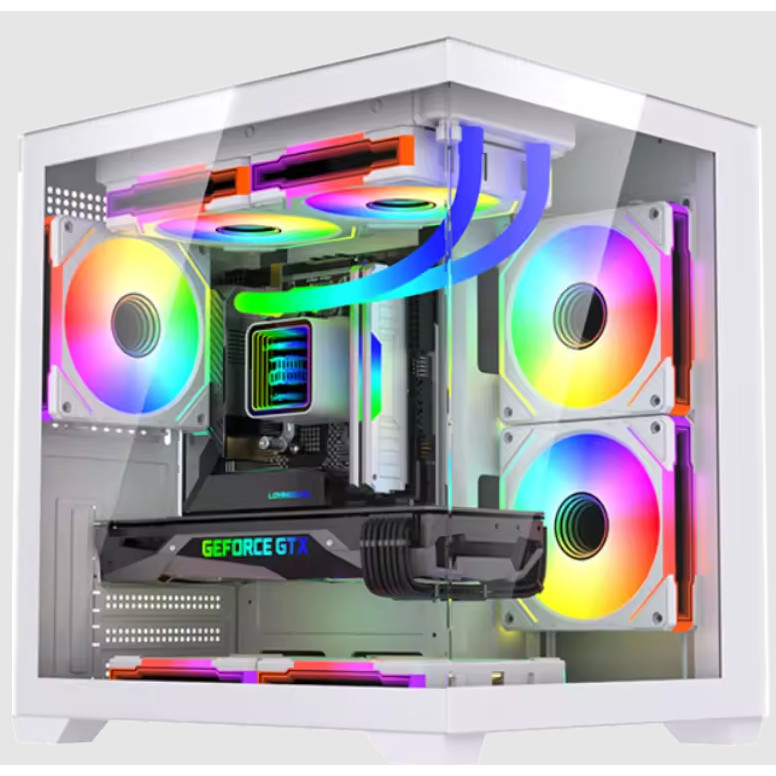 Gabinete gamer M-ATX - Vidro Temperado - Gabinete Aquario - Branco s/fans