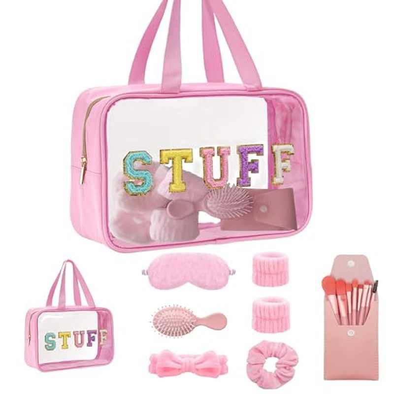 Kit de Spa para Mulheres - Conjunto de Presente para Sleepover para Meninas, Kit de Spa Rosa e Mini Escova para Cabelo M