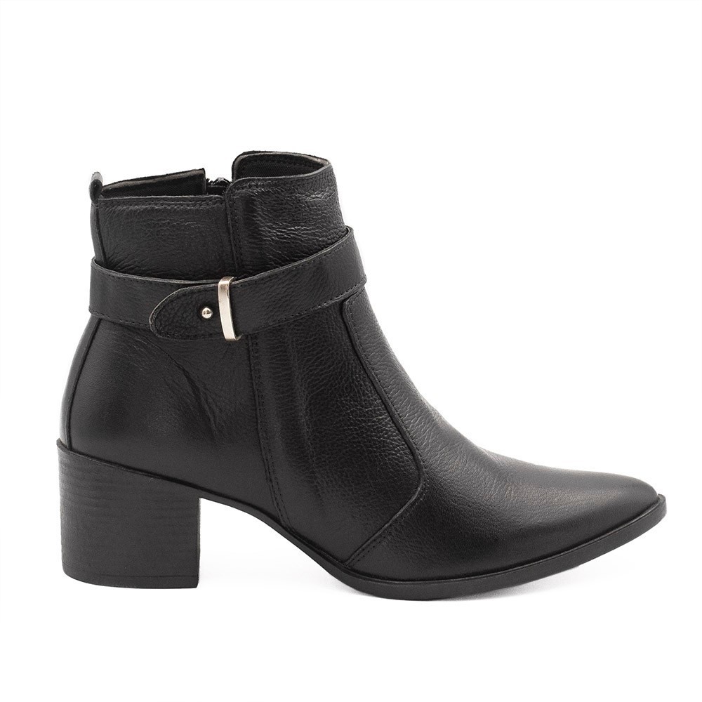 Bota Zatta Bico Fino Cano Curto Jordana Preta