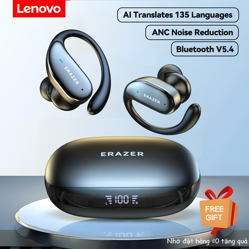 Original Lenovo ERAZER XT80 Bluetooth 5.3 Fone De Ouvido Sem Fio Esportivo Com Gancho Microfone HiFi em Oferta na Shopee