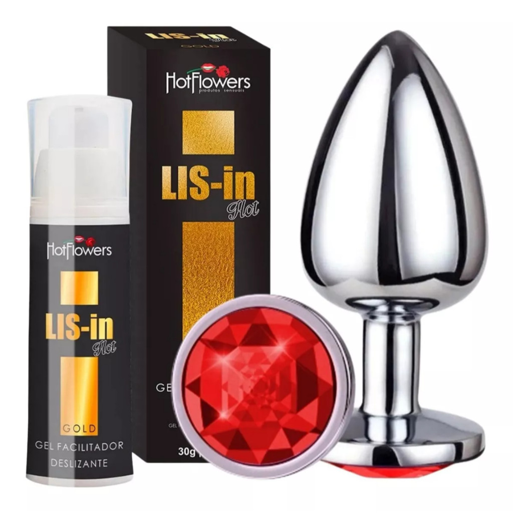 Lis-In Gold Gel Lubrificante Anal + Plug Anal Pequeno