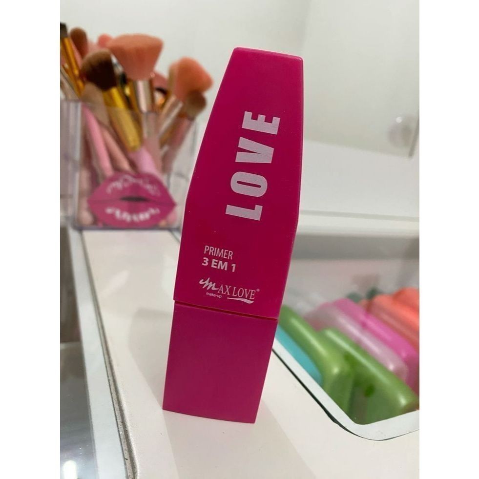 Primer Facial Hidratante Pré Maquiagem 3 em 1 Max Love Rosa Mosqueta Ácido Hialurônico Vitamina C 30ml