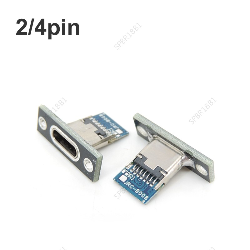 2p 4p Tipo-C USB Jack 3.1 2Pin 4Pin Conector Fêmea Porta De Carregamento 3.1 Soquete Placa De Fixação BR18B1