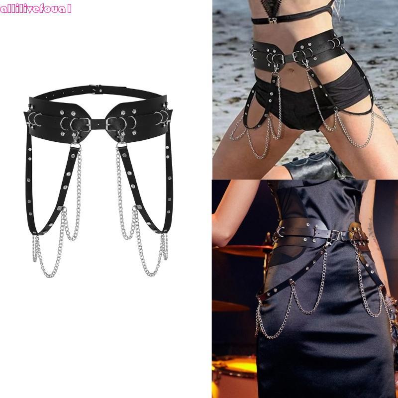 allilivefoua1 Corrente Cintura Cravejada Strass Borlas Longas Cinto Largo Para Festa