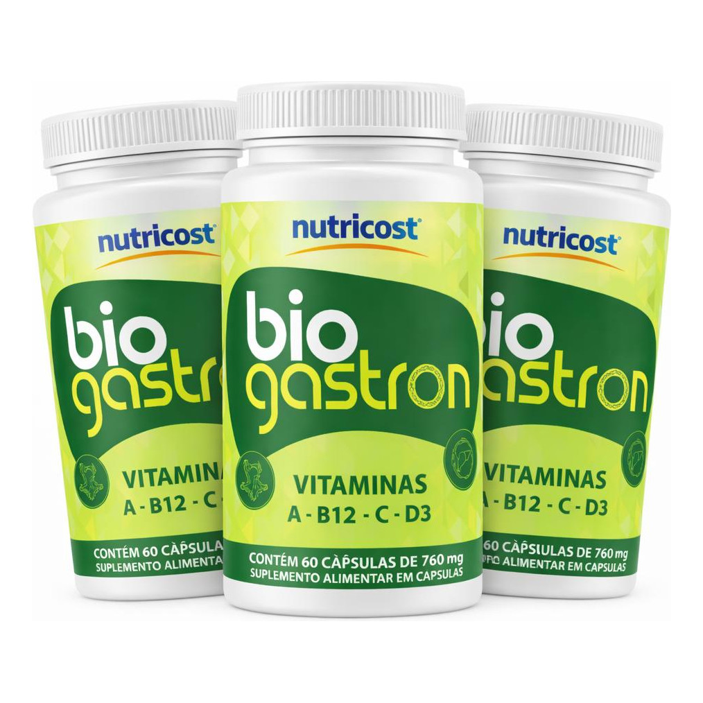 3 Biogastron Vitaminas A B12 C D3 | Auxilio Digestivo