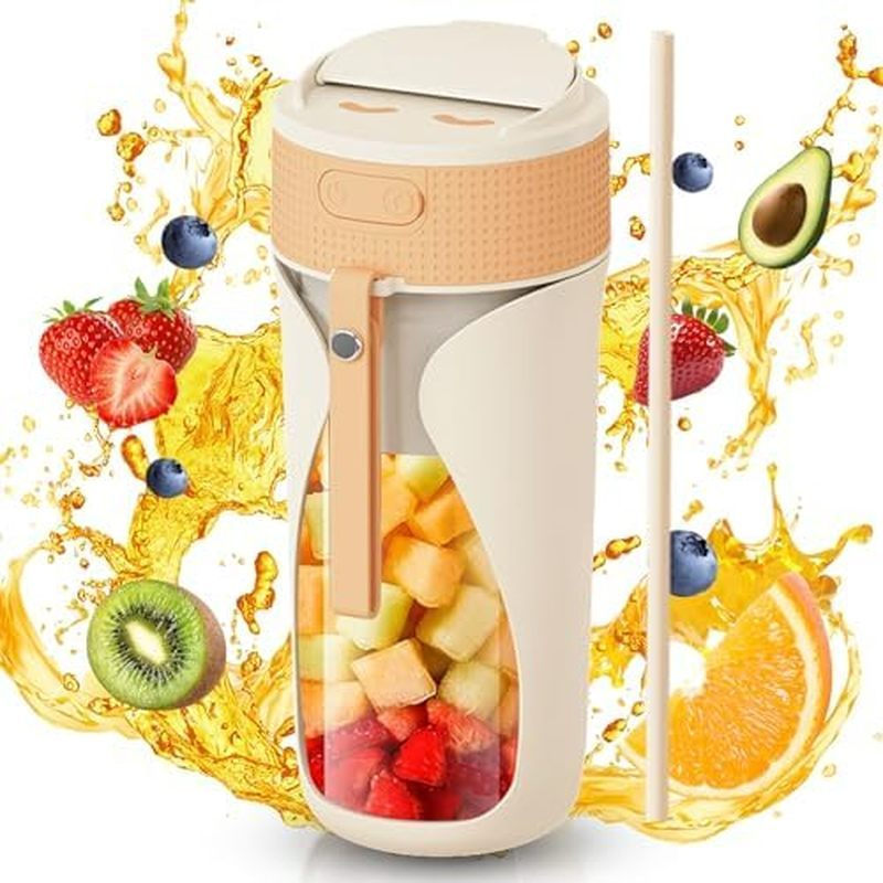 Copo Liquidificador Portátil - Liquidificador Multifuncional de 450ml com Função de Trituração de Gelo, Potente Capacida